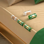 fixateur draps transparent vert foncé clip housses couette moderne diamants texturé lisse brillant