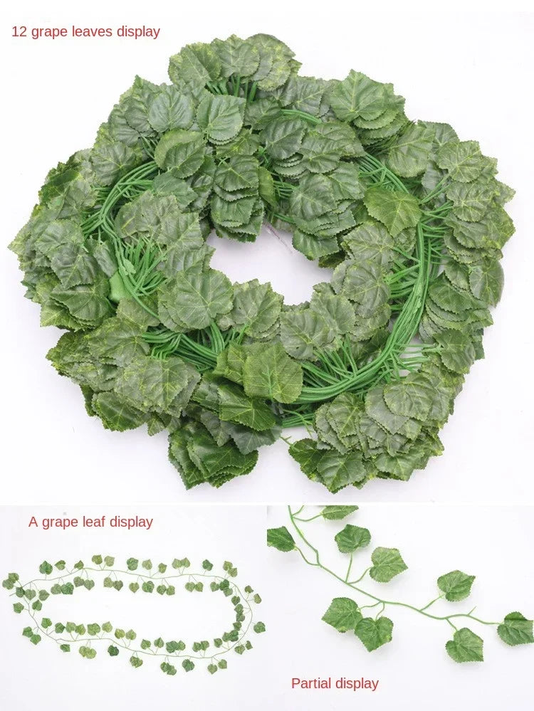 guirlande artificielle vigne soie extérieure feuilles vertes naturel accrochable fête maison decoration