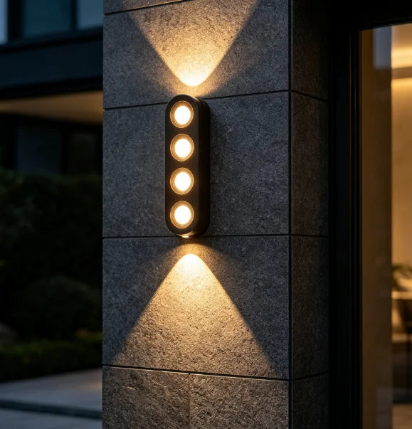 applique murale moderne led éclairage extérieur résistante water warm light noir fixation invisible
