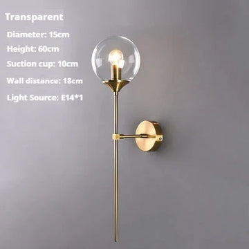 lampe murale moderne or métallique sphérique brillante oeilletsSizeMode fixation ampoule