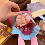sac filet nylon réutilisable couleurs rose bleu violet utilisations multiples translucide décontracté mignon voyage