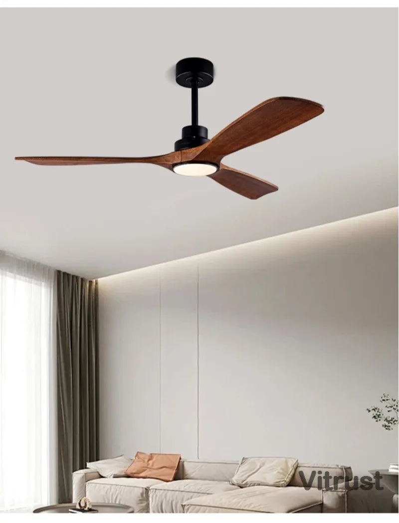 ventilateur bois moderne led noir blanc télécommande 42 52 60inch