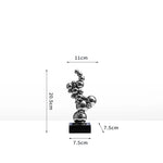 sculpture abstraite moderne sphères métal or rose arc ciel gris argenté contemporaine