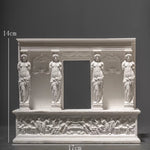 statue arc boîte bijoux blanc sculpté détails classique baroque ornemental decor salon