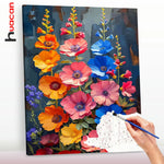 tableau peindre fleurs colorées toile peinture propylène pinceaux peintures guide moderne décoration maison hobby