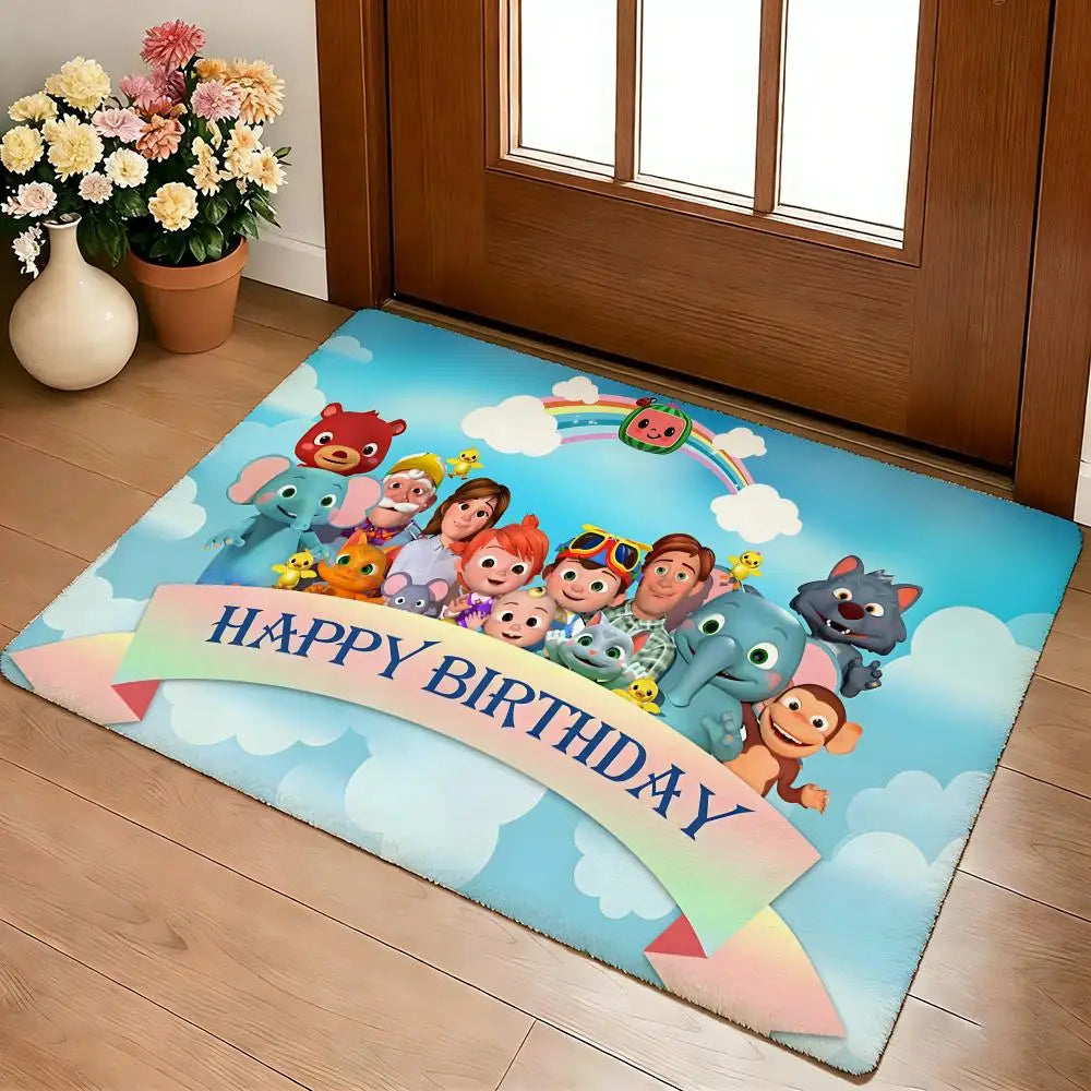 tapis sol enfant motif personnages animés multicolore doux épais chambre salon moderne