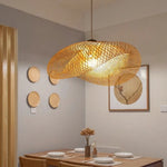lampe suspendue bambou tressée moderne salon chambre led naturelle artisanale 60 80 cm