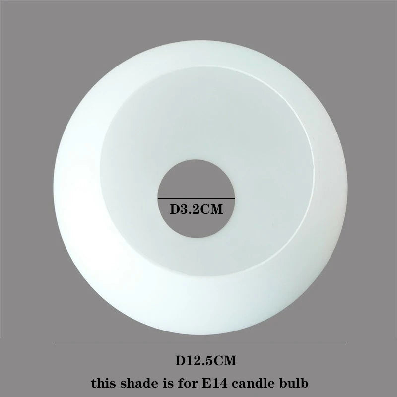 abat jour verre blanc moderne opacité tringle boule lumineuse cable socle e14 e27 10cm
