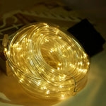 guirlande lumineuse solaire blanc chaud multicolore moderne clips piquets extérieur nuit decoration festive jardin