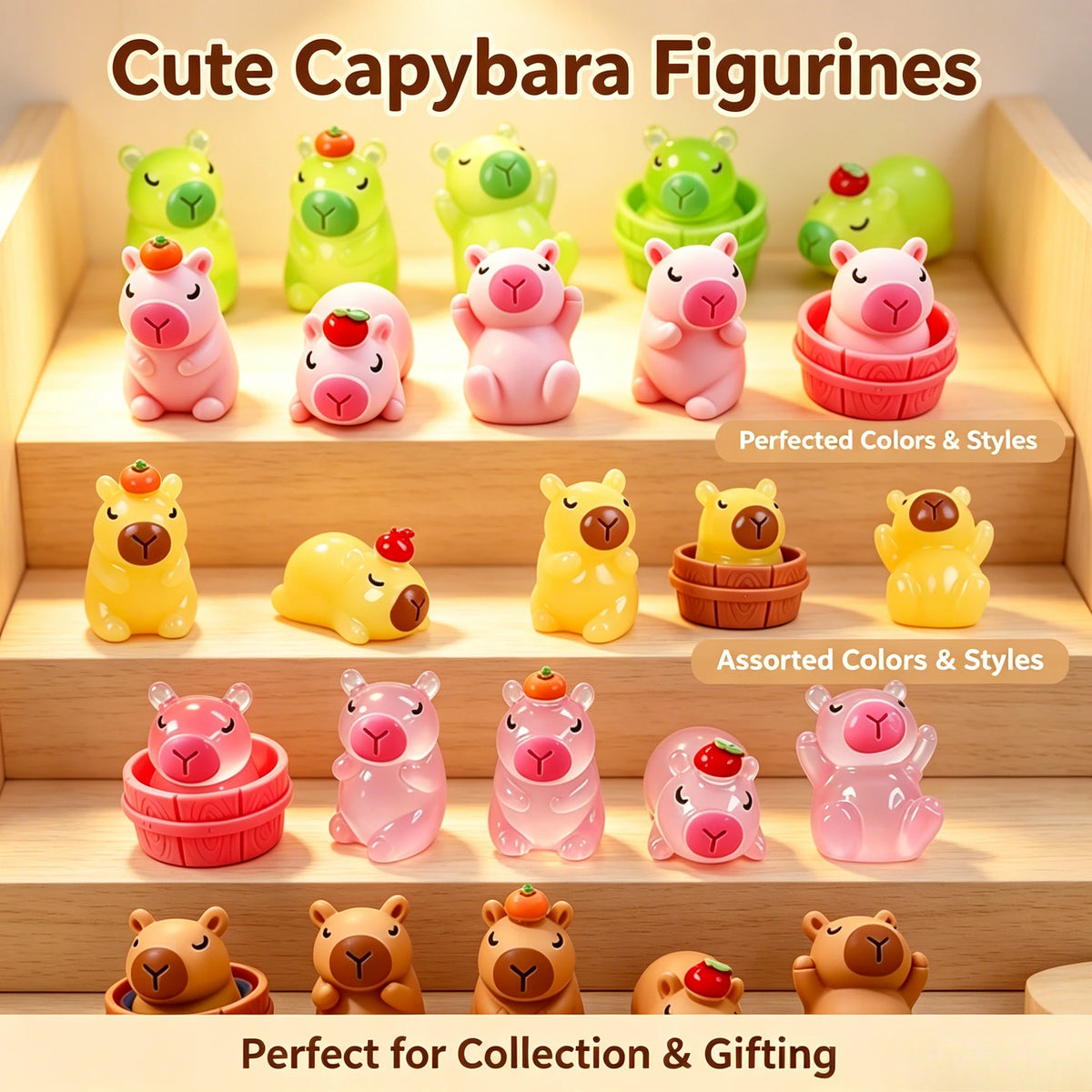 figurines capybaras miniatures résine lumineuses mignonnes décoration jardin extérieur accessoires diy animaux