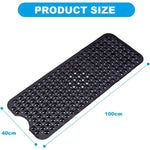 tapis bain antidérapant noir texturé ventouses drainage salle bain