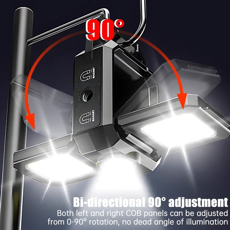 lampe torche led rechargeable clips aimant porte clés noir bleu jaune COB tactile type