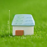 miniatures maison toits tuiles détails architecturaux vent mill tours blanches bleues