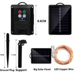 guirlande lumineuse solaire 200 leds multicolore 22m moderne métallique brillante imperméable
