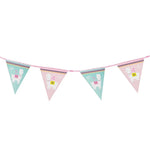 assiettes papier motif ethnique gobelets serviettes colorées alpaga coeurs rose bleu vert clair