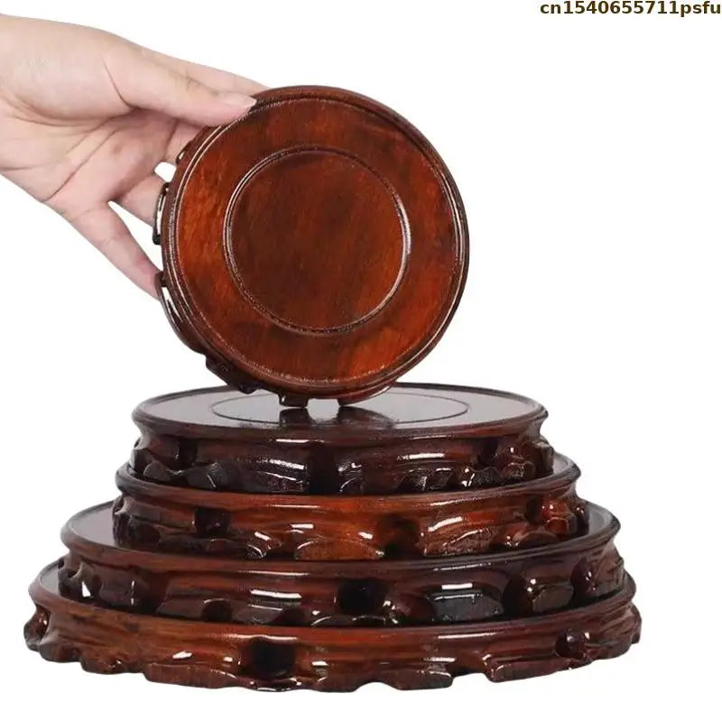 support bois sculpté pot bonsaï figurine décoration intérieure traditionnel