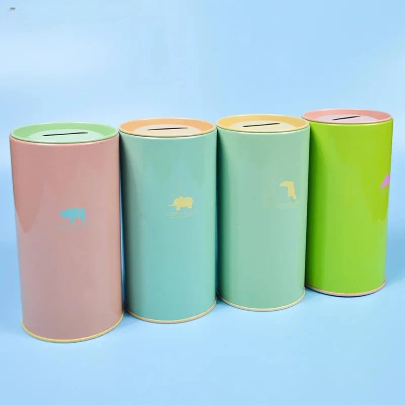 tirelire forme animal moderne simple métal couleur vert rose bleu clair pastel