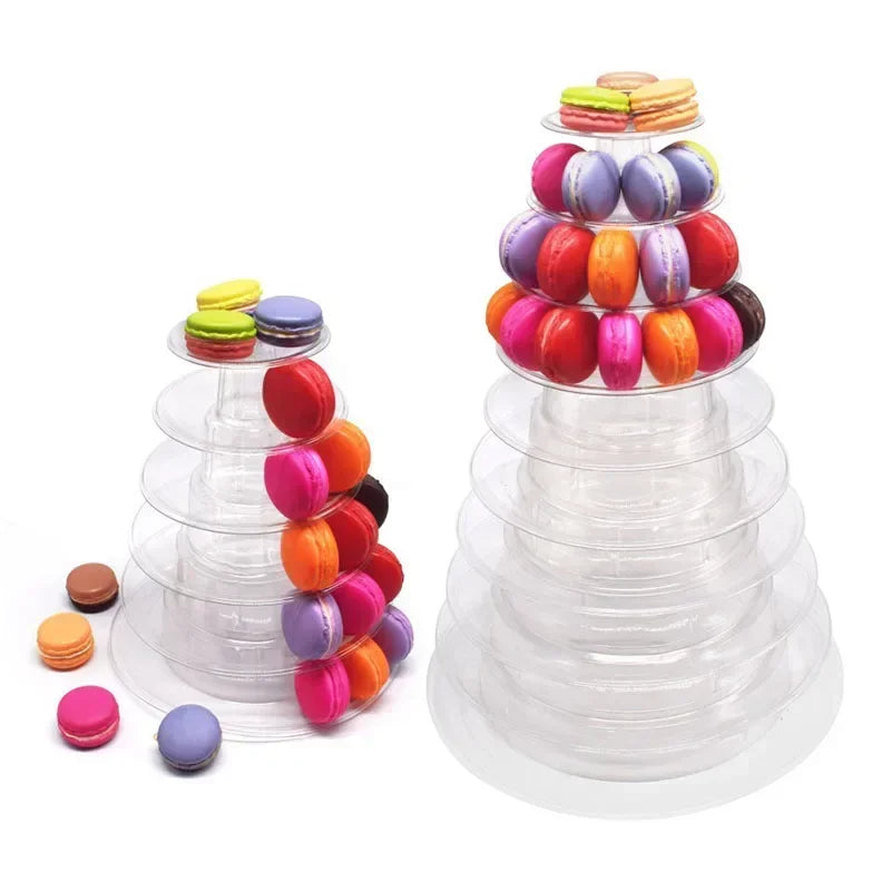 support macarons transparent moderne stand pâtisserie décoration mariage anniversaire cake display stand assembler adhésif