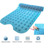 tapis bain moderne bleu translucide bulles massage adhésif antidérapant efficace