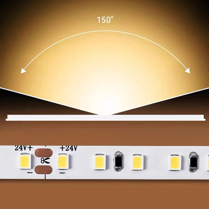 ruban led blanc chaud froid moderne adhésif 24v 2000k 6000k certifications ccc cqc ul