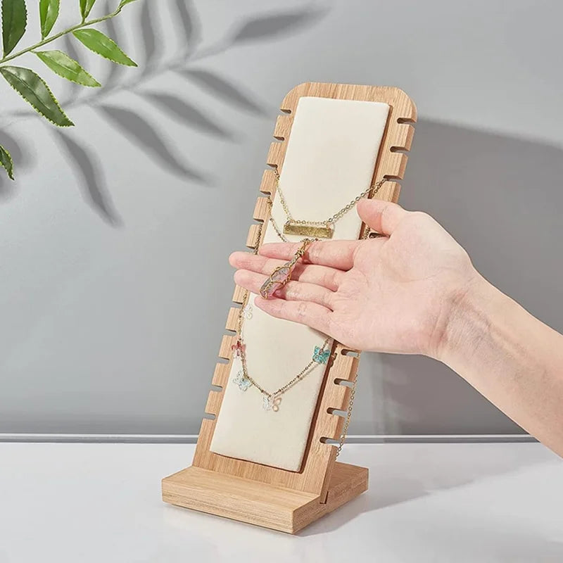 support bijoux bois naturel moderne clips colliers rangement portable anniversaire mariage cadeau domestique commercial