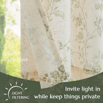 rideau imprimé floral motif botanique vintage semi transparent rustique cuisine maison