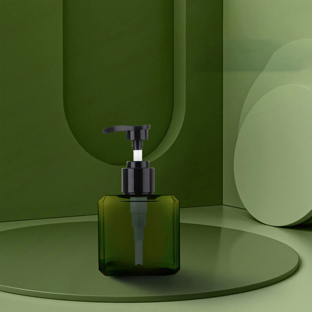 distributeur savon liquide vert foncé 250ml 450ml 650ml moderne minimaliste Pompe pression PETG transparent