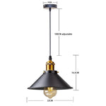 lampe suspendue industrielle noir doré ajustable salon chambre éclairage rétro vintage métal opacité