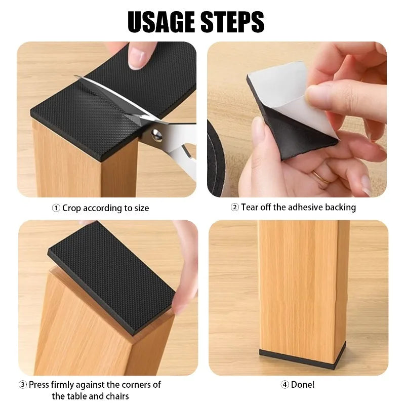 pads antidérapants adhésifs protection meubles noirs antirayures 2m 4m 6m 10m modernes sécurité maison