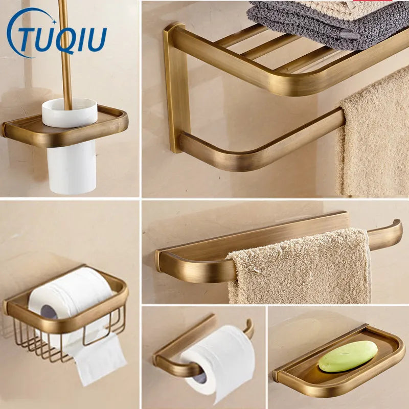 accessoires salle bain or bronze porte serviettes porte papier étagère brosse wc moderne élégant