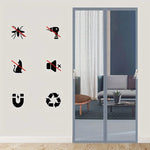 rideau porte magnétique maille fine antimosquitos noir moderne sans perçage resistant adhésif ventilé