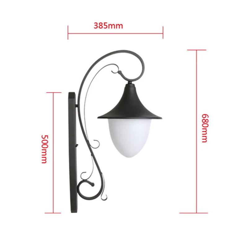 lampe murale noire floral classique éclairage commercial ip44 protégé occlusion fixations grille