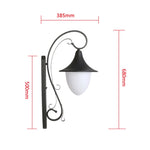 lampe murale noire floral classique éclairage commercial ip44 protégé occlusion fixations grille