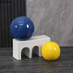 décoration moderne boule céramique rouge bleu jaune uni opaque chambre