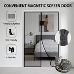 rideau porte magnétique noir blanc maille dense protection anti moustiques sans trous silencieux moderne