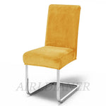 housse chaise velours doux beige moderne poignées serrage extérieur mariage banquet