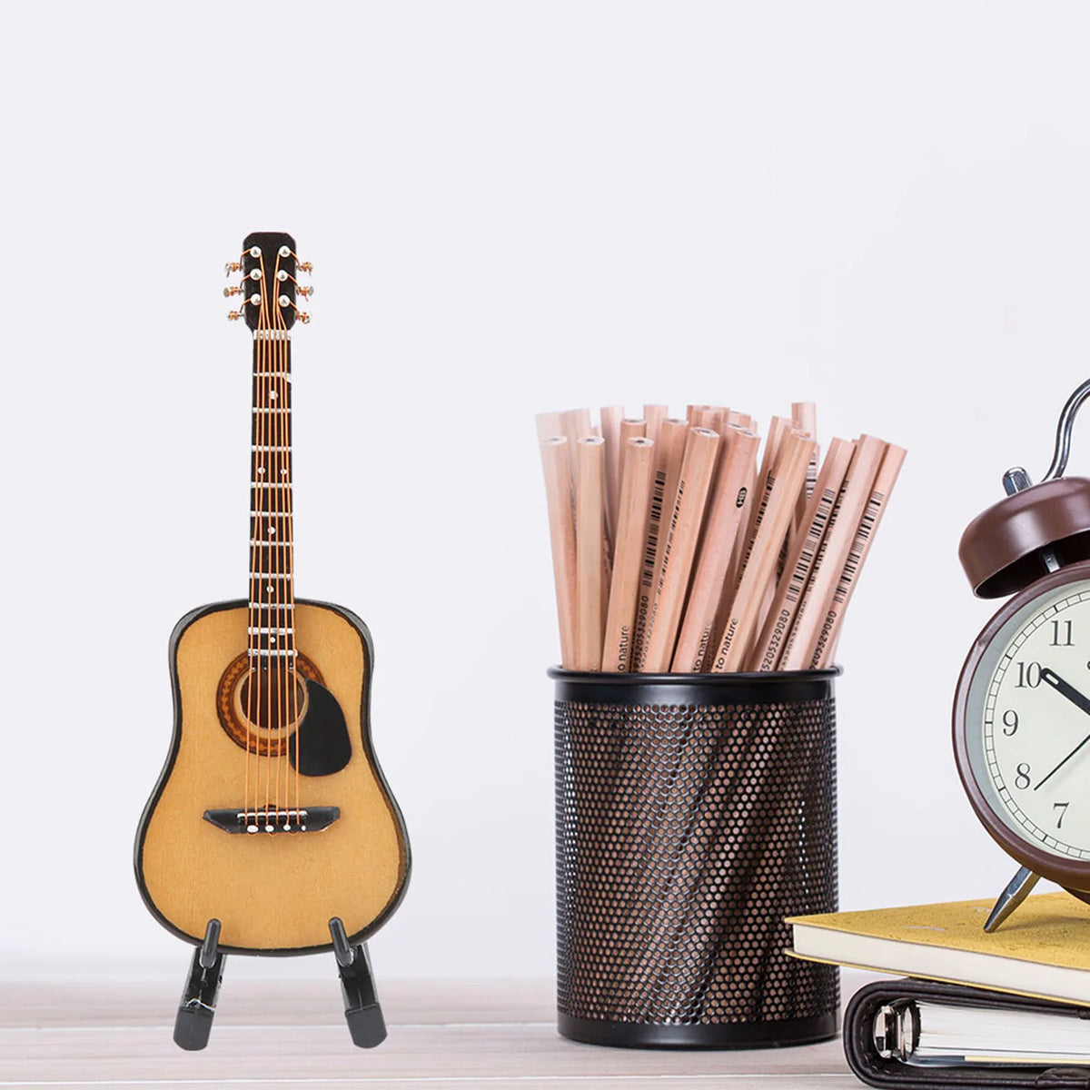 présentoir bois guitare miniature classique clips support etui pince decoration intérieure ornements artisanat