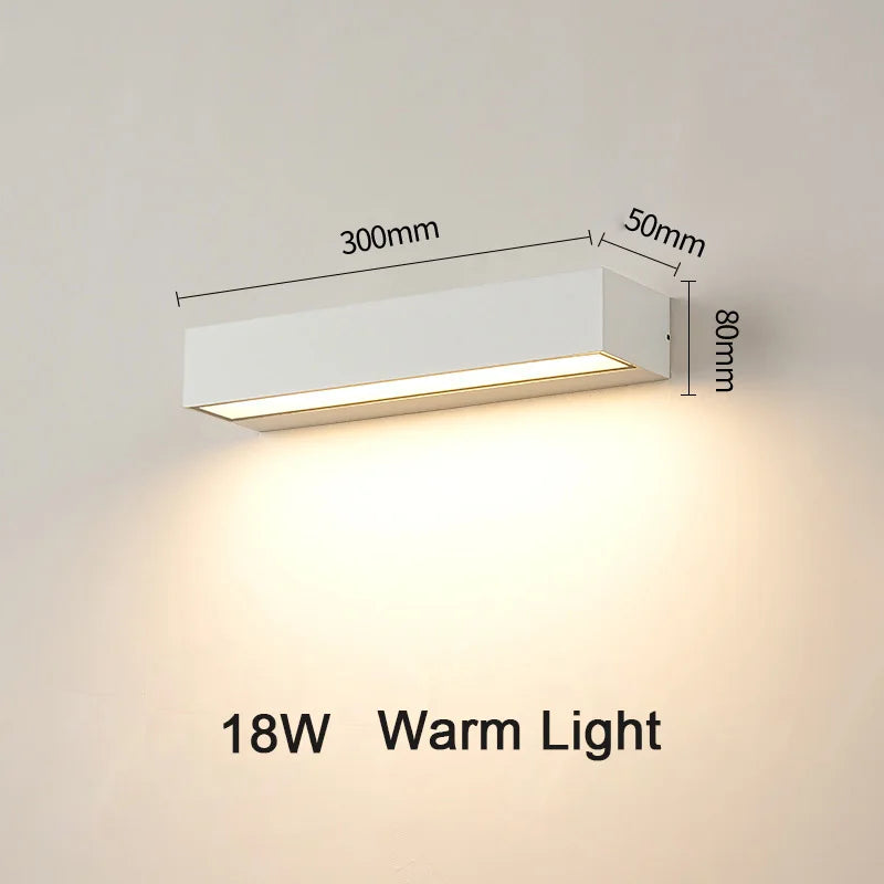 lampe murale led moderne étanche ip65 noir 20cm 30cm 50cm câble électrique verre