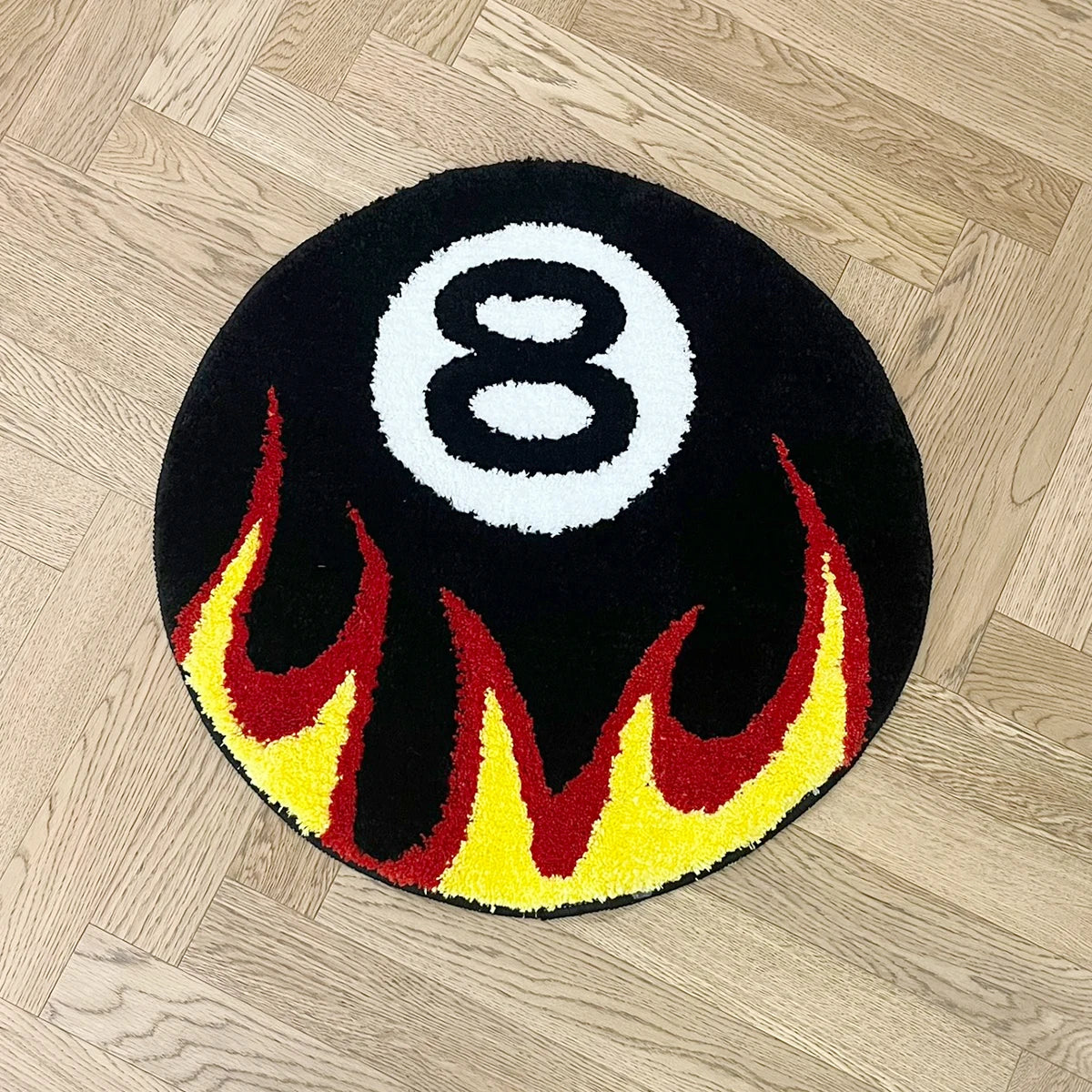 tapis flammes chiffre moderne noir blanc rouge jaune anti dérapant intérieur extérieur voyage cuisine