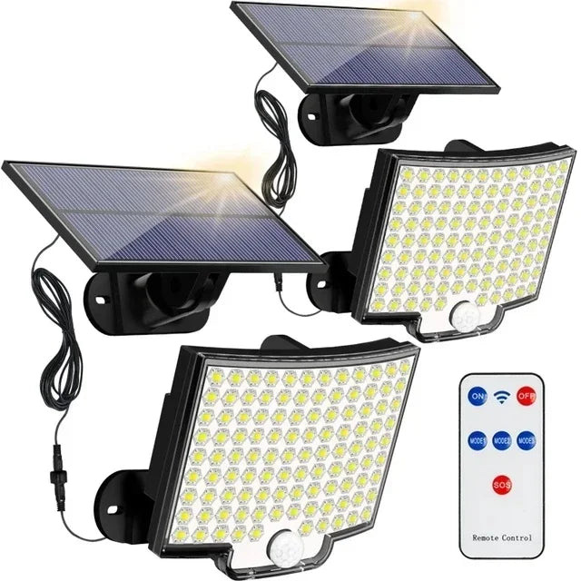 lampe murale solaire 106 led ip65 moderne clips noir abs
