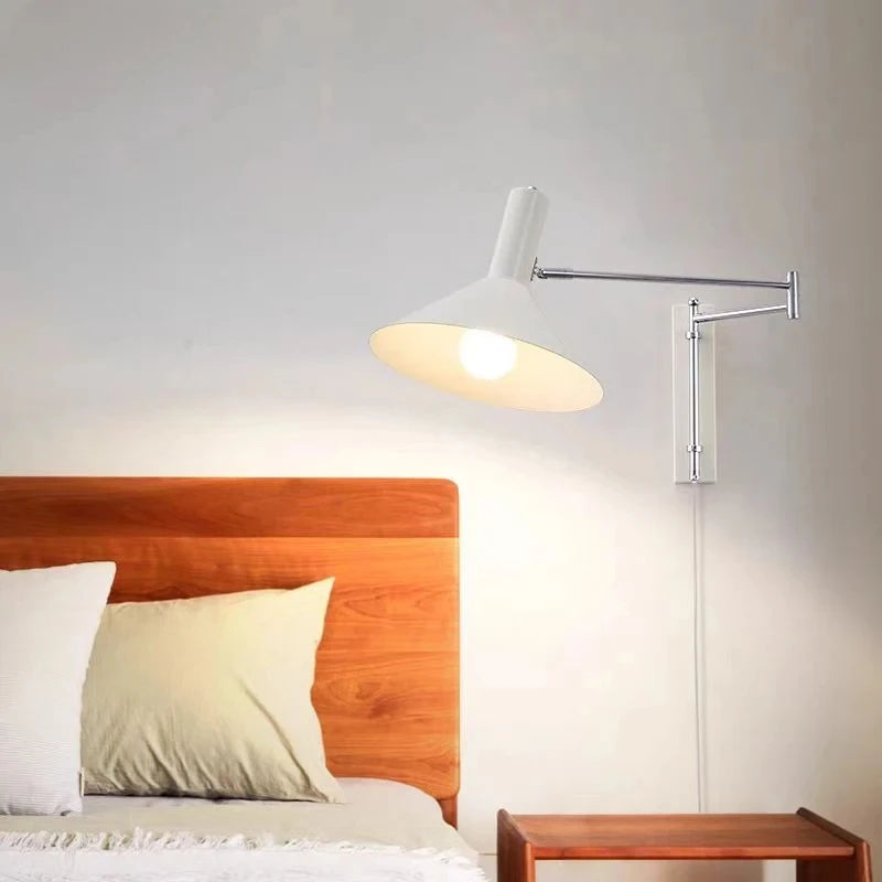 appliques murales modernes led noir blanc rouge fixées mur articulées éclairage cuisine chambre
