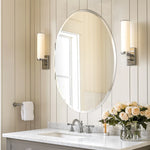 miroir ovale moderne blanc fixé mur portable 50x70cm certification fcc rohs