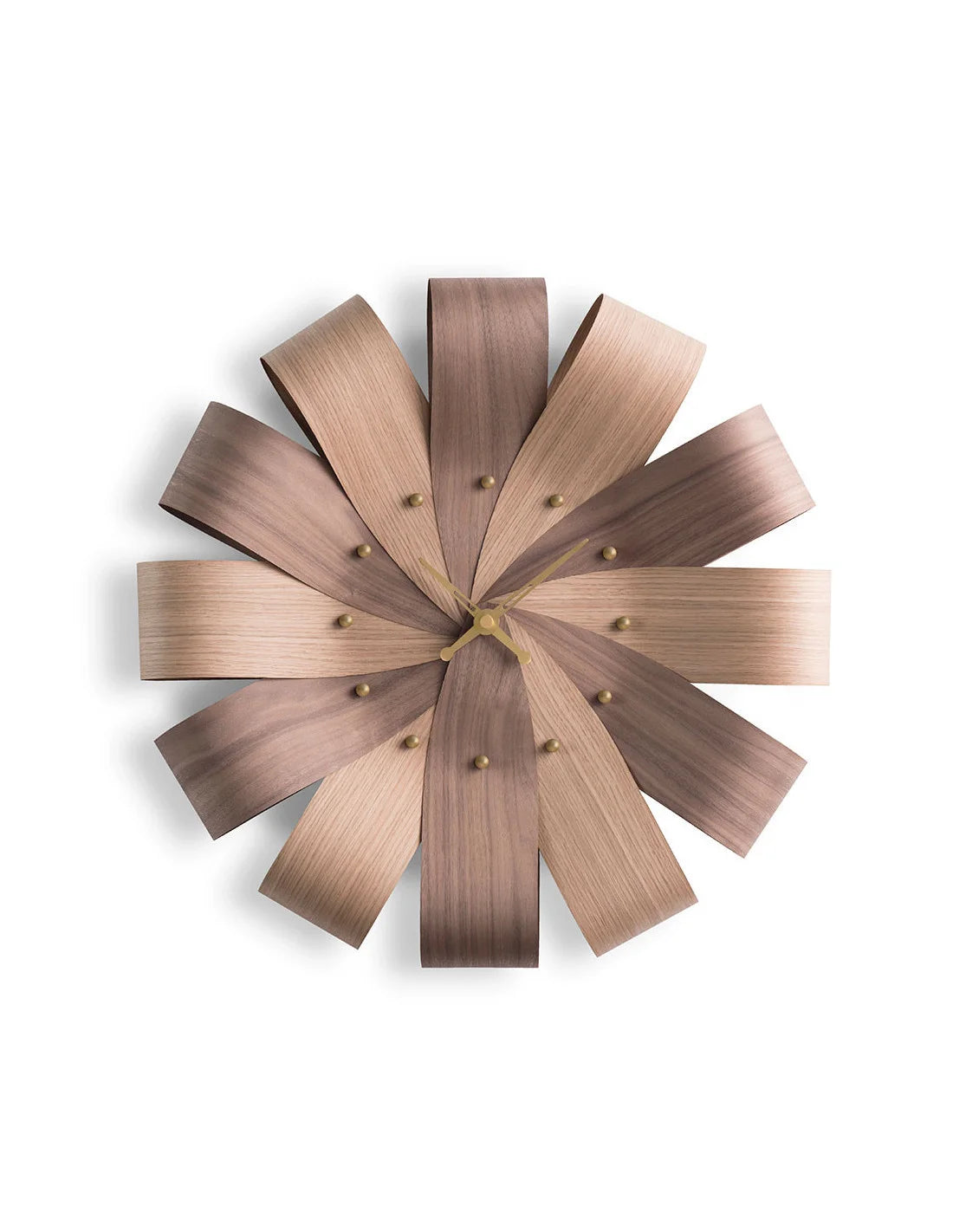 horloge murale moderne bois rayures marron aiguille quartz unique salon antique