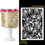 plume gâteau mariage fondant dentelle decoration moderne gateau pochoir outil cuisine blanc noir feuilles
