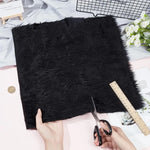 tapis noir fourrure peluche épais moderne doux bricolage couture tissu polyester antimicrobien contrôle odeurs