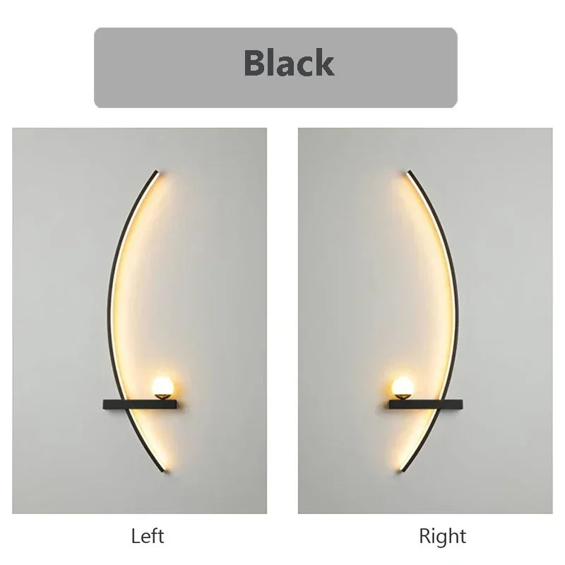 applique murale led moderne noire 55cm 105cm lampe led minimaliste chambre salon