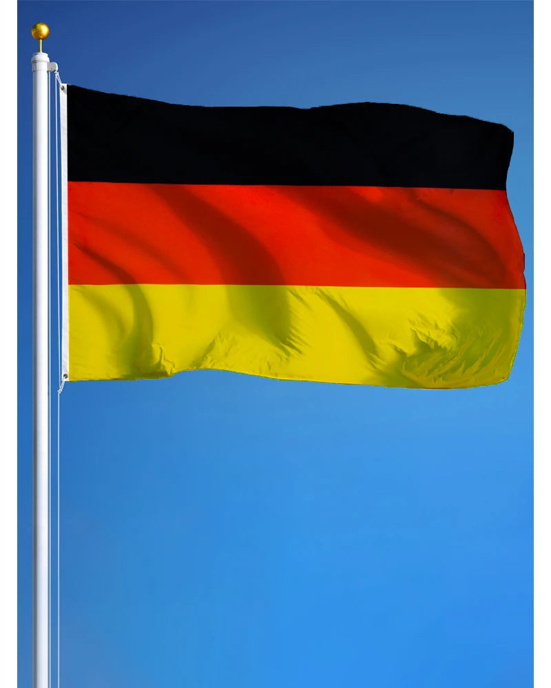 drapeau allemand noir rouge jaune rayures horizontales dorés polyester super tex classique decoration tissu