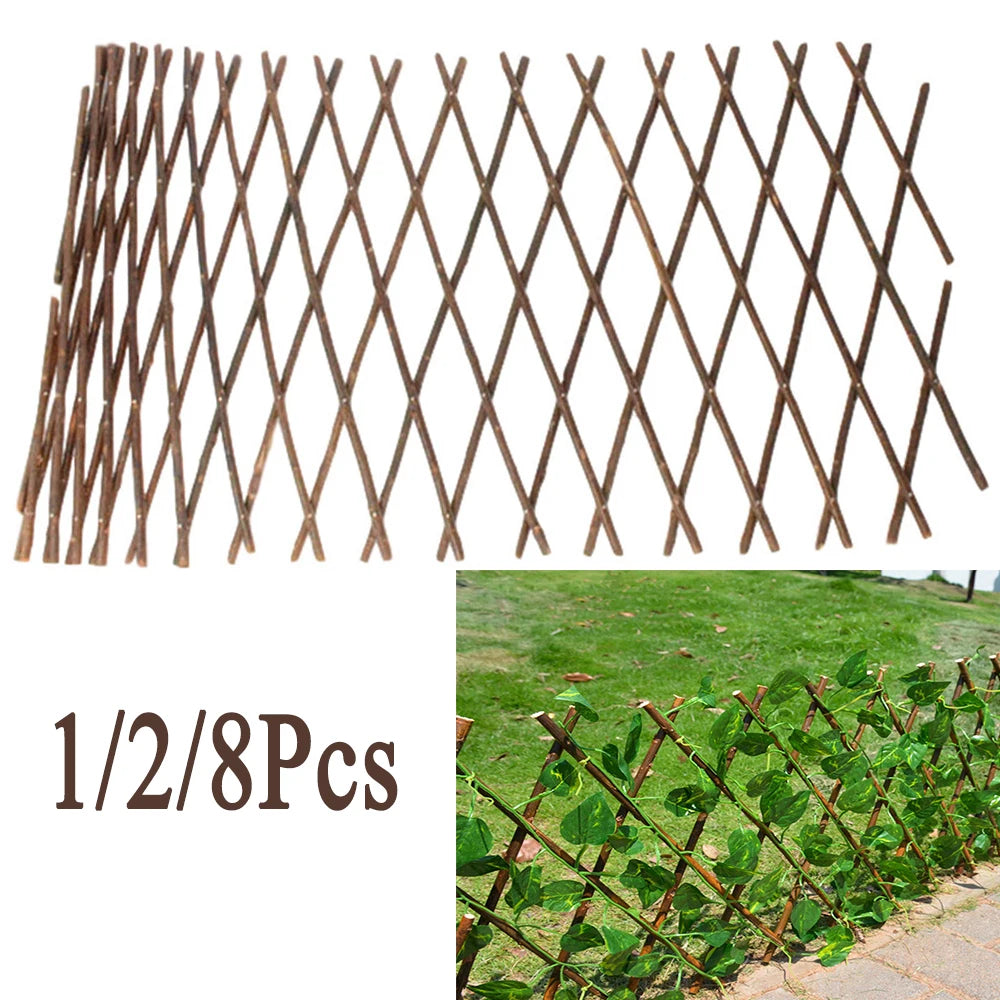 Treillis en saule extensible blanc pour plantes grimpantes