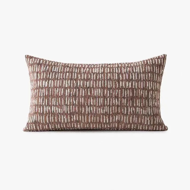 housse coussin géométrique moderne beige marron morroco polyester carré décoration maison canapé chaise voiture