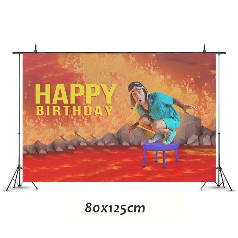 accessoires fête anniversaire gobelets pailles disques table thème sautillant happy birthday orange bleu blanc